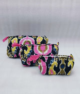 Set of 3 cosmetic bag/pouches with waterproof lining