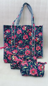 Tote Bag with set of 3 Pouches