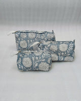 Set of 3 cosmetic bag/pouches with waterproof lining