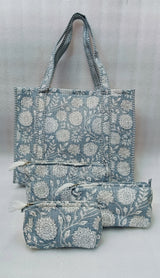 Tote Bag with set of 3 Pouches