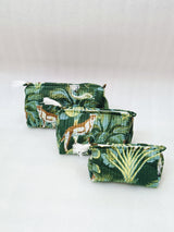 Set of 3 cosmetic bag/pouches with waterproof lining
