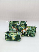 Set of 3 cosmetic bag/pouches with waterproof lining