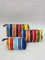 Set of 3 cosmetic bag/pouches with waterproof lining