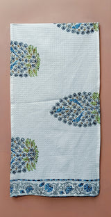 Hand Block Printed Honey Comb Cotton Hand Towel- Set of 2