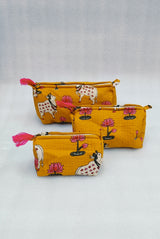 Set of 3 cosmetic bag/pouches with waterproof lining