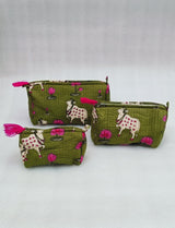 Set of 3 cosmetic bag/pouches with waterproof lining