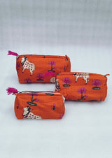 Set of 3 cosmetic bag/pouches with waterproof lining