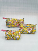 Set of 3 cosmetic bag/pouches with waterproof lining