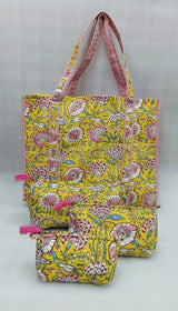 Tote Bag with set of 3 Pouches