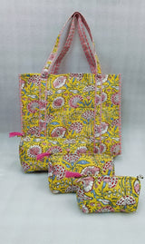 Tote Bag with set of 3 Pouches