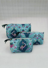 Set of 3 cosmetic bag/pouches with waterproof lining