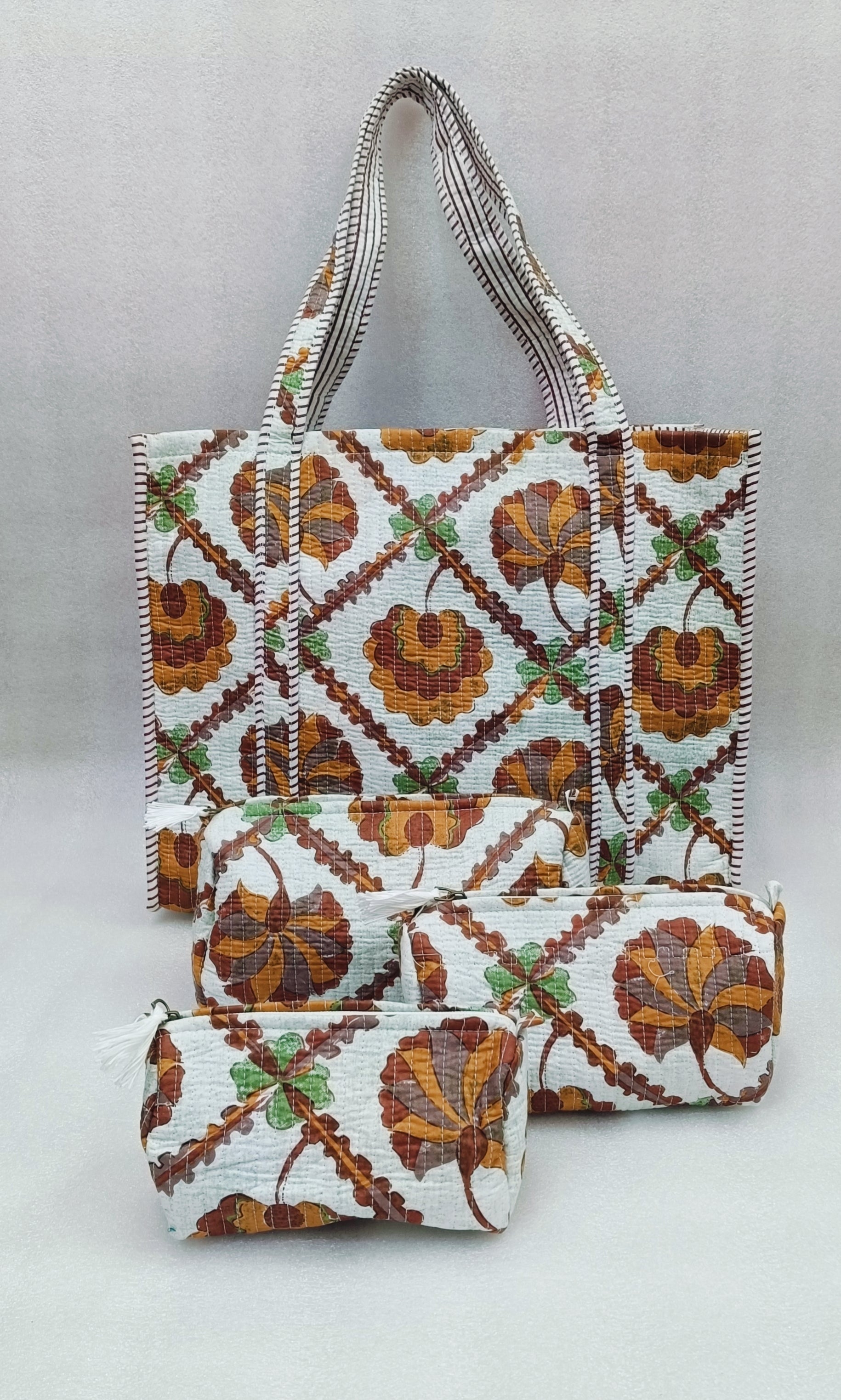 Tote Bag with set of 3 Pouches