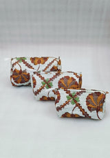 Set of 3 cosmetic bag/pouches with waterproof lining