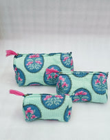 Set of 3 cosmetic bag/pouches with waterproof lining
