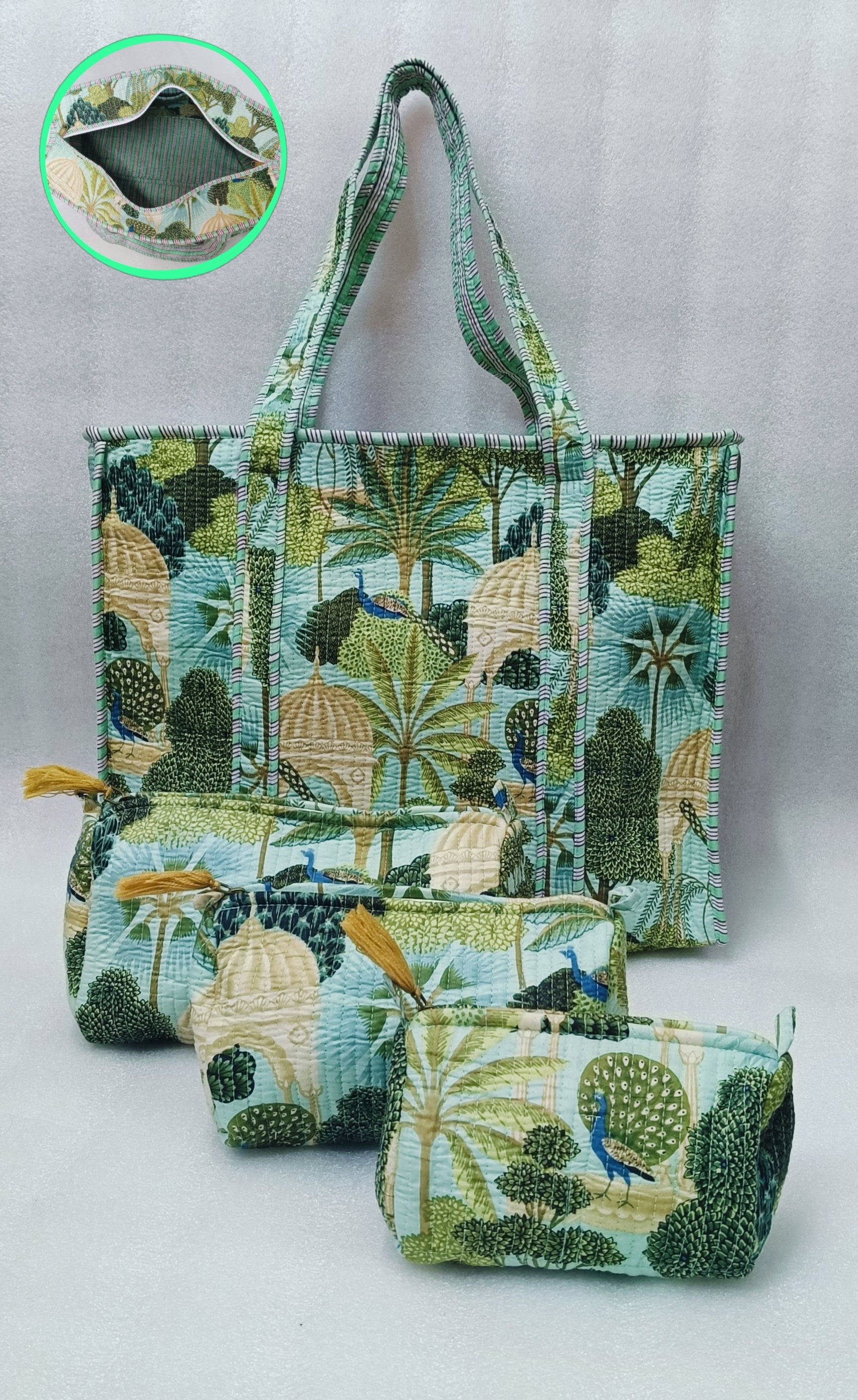 Cotton Tote Bag with Zip & Pouch Combo