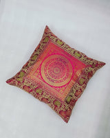 Set of 2 Banarasi Zari Cushion Cover - 16X16 Inches