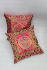 Set of 2 Banarasi Zari Cushion Cover - 16X16 Inches
