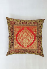 Set of 2 Banarasi Zari Cushion Cover - 16X16 Inches