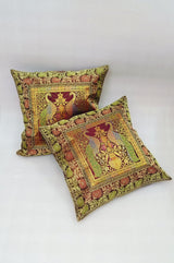 Set of 2 Banarasi Zari Cushion Cover - 16X16 Inches