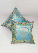 Set of 2 Banarasi Zari Cushion Cover - 16X16 Inches