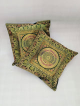 Set of 2 Banarasi Zari Cushion Cover - 16X16 Inches
