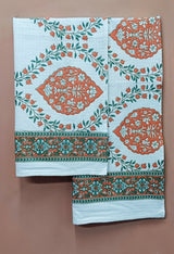 Hand Block Printed Honey Comb Cotton Hand Towel- Set of 2