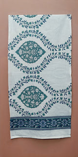 Hand Block Printed Honey Comb Cotton Hand Towel- Set of 2