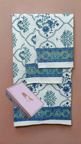 Gift Set - Handblock Printed Towels - 1 Bath + 2 Hand Towels