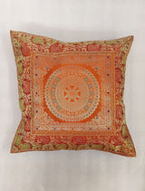 Set of 2 Banarasi Zari Cushion Cover - 16X16 Inches