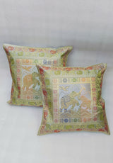 Set of 2 Banarasi Zari Cushion Cover - 16X16 Inches