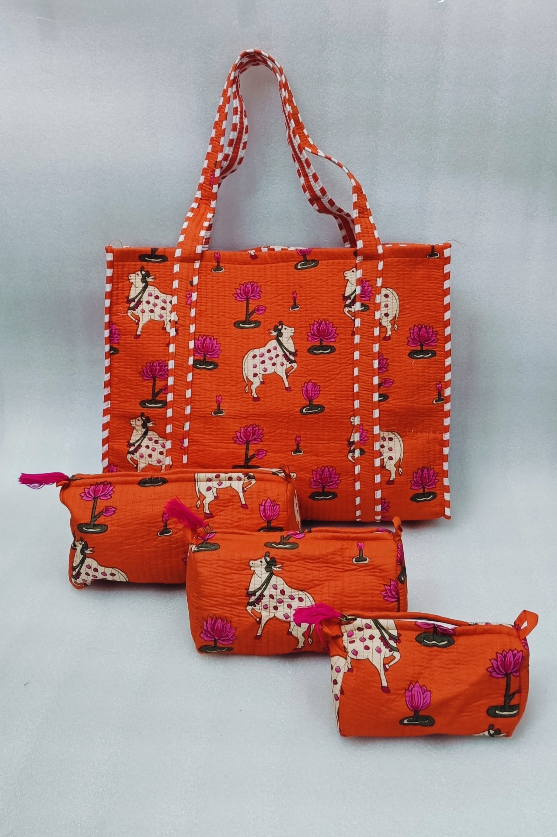 Tote Bag with set of 3 Pouches