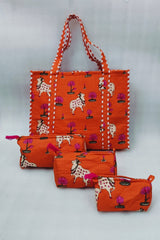 Tote Bag with set of 3 Pouches