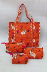 Tote Bag with set of 3 Pouches