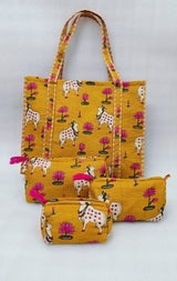 Tote Bag with set of 3 Pouches