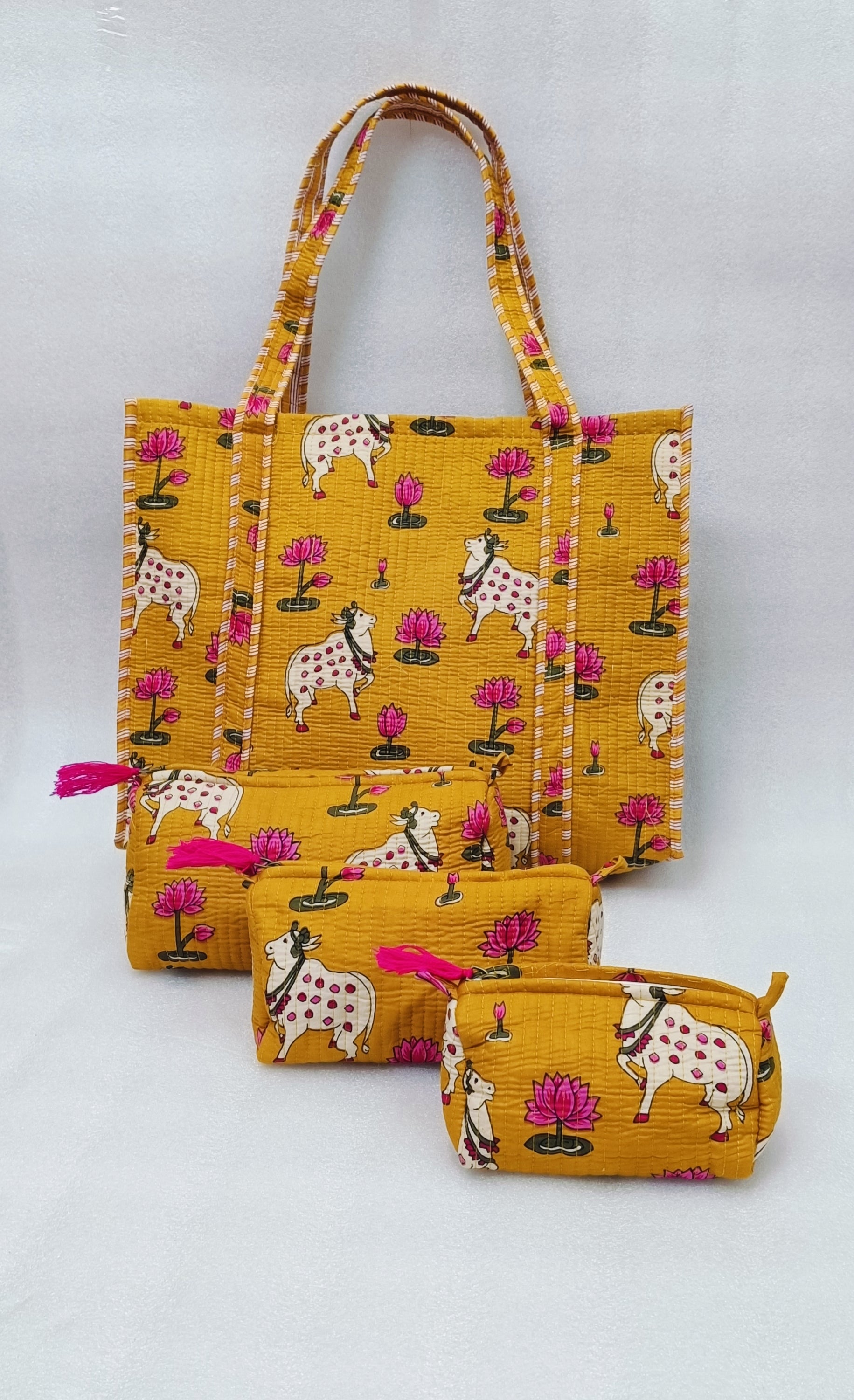 Tote Bag with set of 3 Pouches