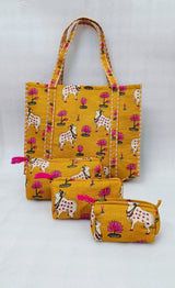 Tote Bag with set of 3 Pouches