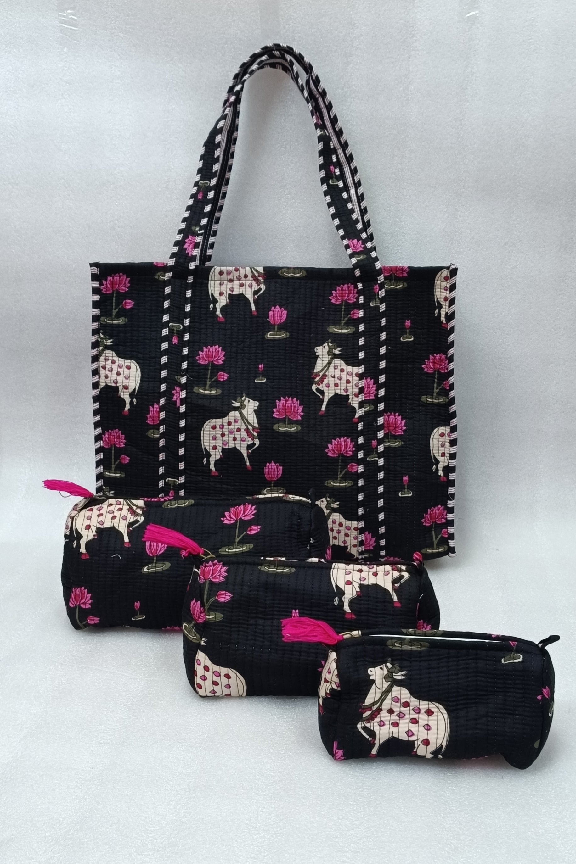 Tote Bag with set of 3 Pouches