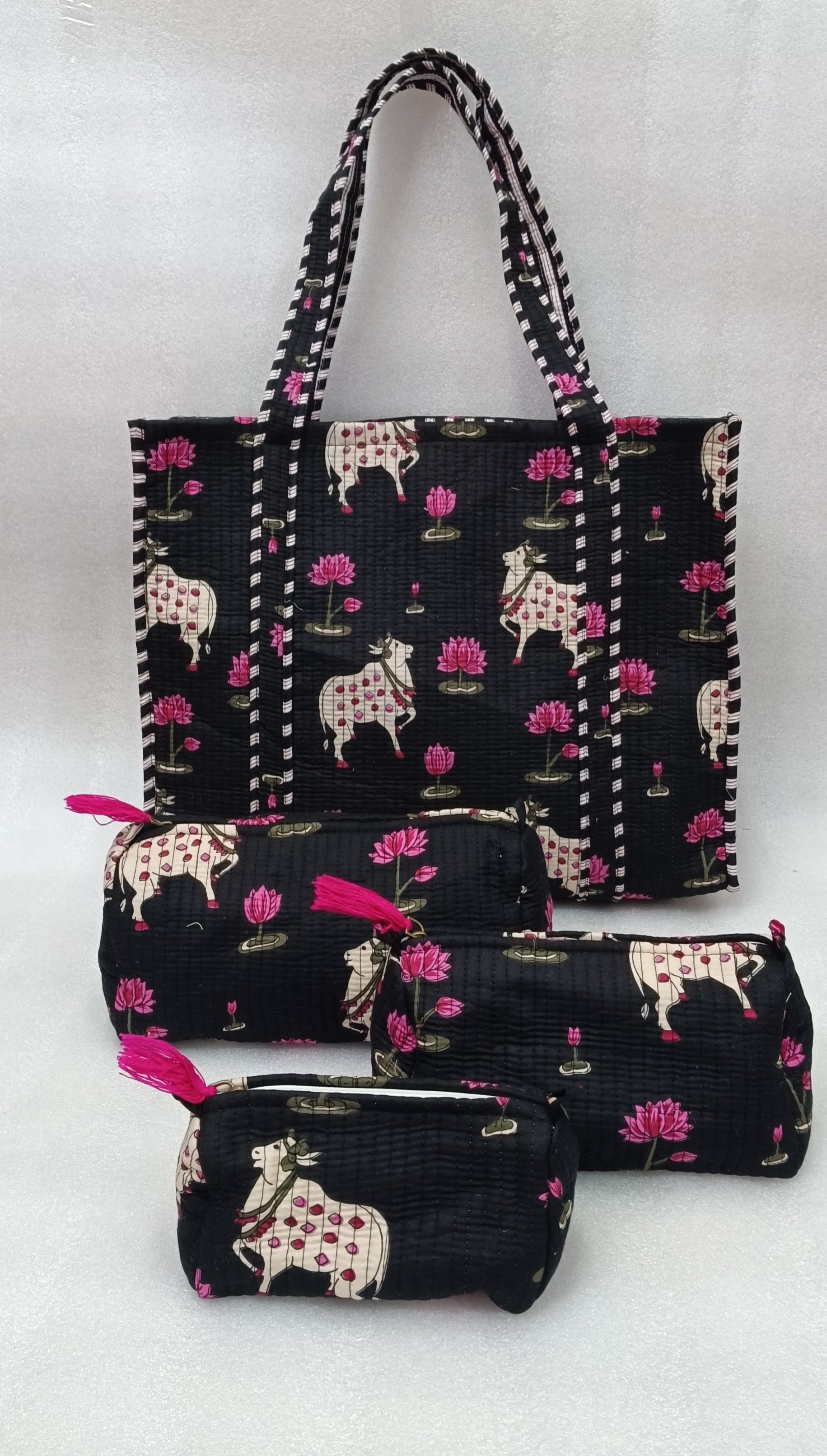 Tote Bag with set of 3 Pouches