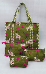 Tote Bag with set of 3 Pouches