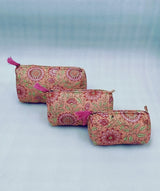 Set of 3 cosmetic bag/pouches with waterproof lining