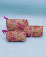 Set of 3 cosmetic bag/pouches with waterproof lining