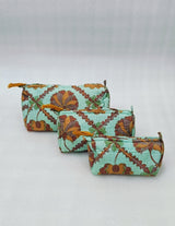 Set of 3 cosmetic bag/pouches with waterproof lining