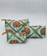 Set of 3 cosmetic bag/pouches with waterproof lining