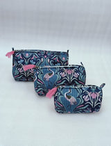Set of 3 cosmetic bag/pouches with waterproof lining