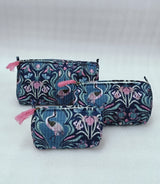 Set of 3 cosmetic bag/pouches with waterproof lining
