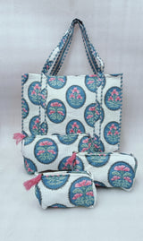 Tote Bag with set of 3 Pouches