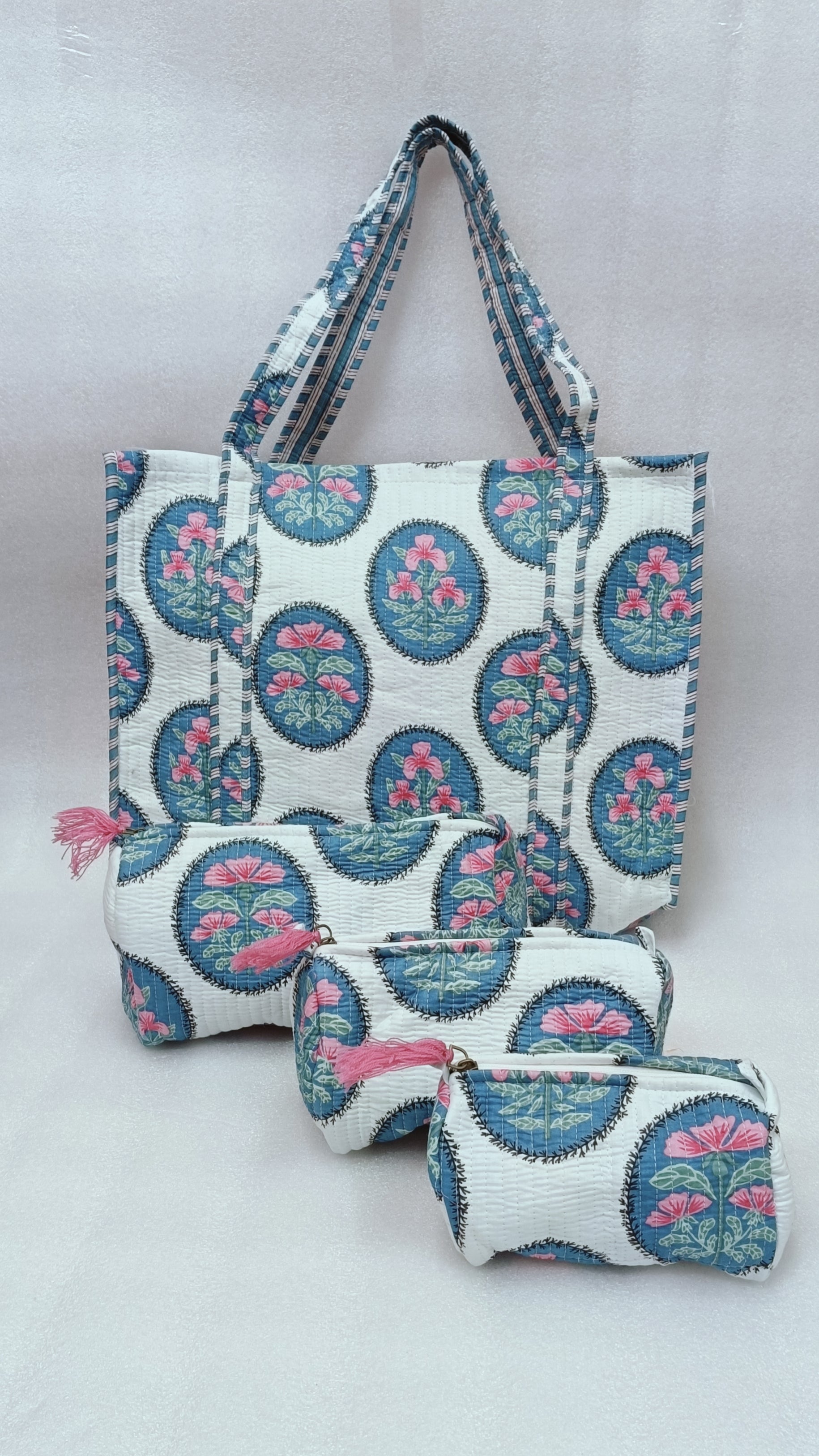 Tote Bag with set of 3 Pouches