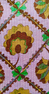 Handblock Printed Quilted Tote Bag without zip/button 17x18x 6 inches