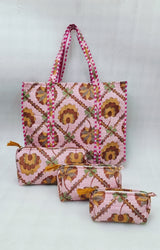 Tote Bag with set of 3 Pouches