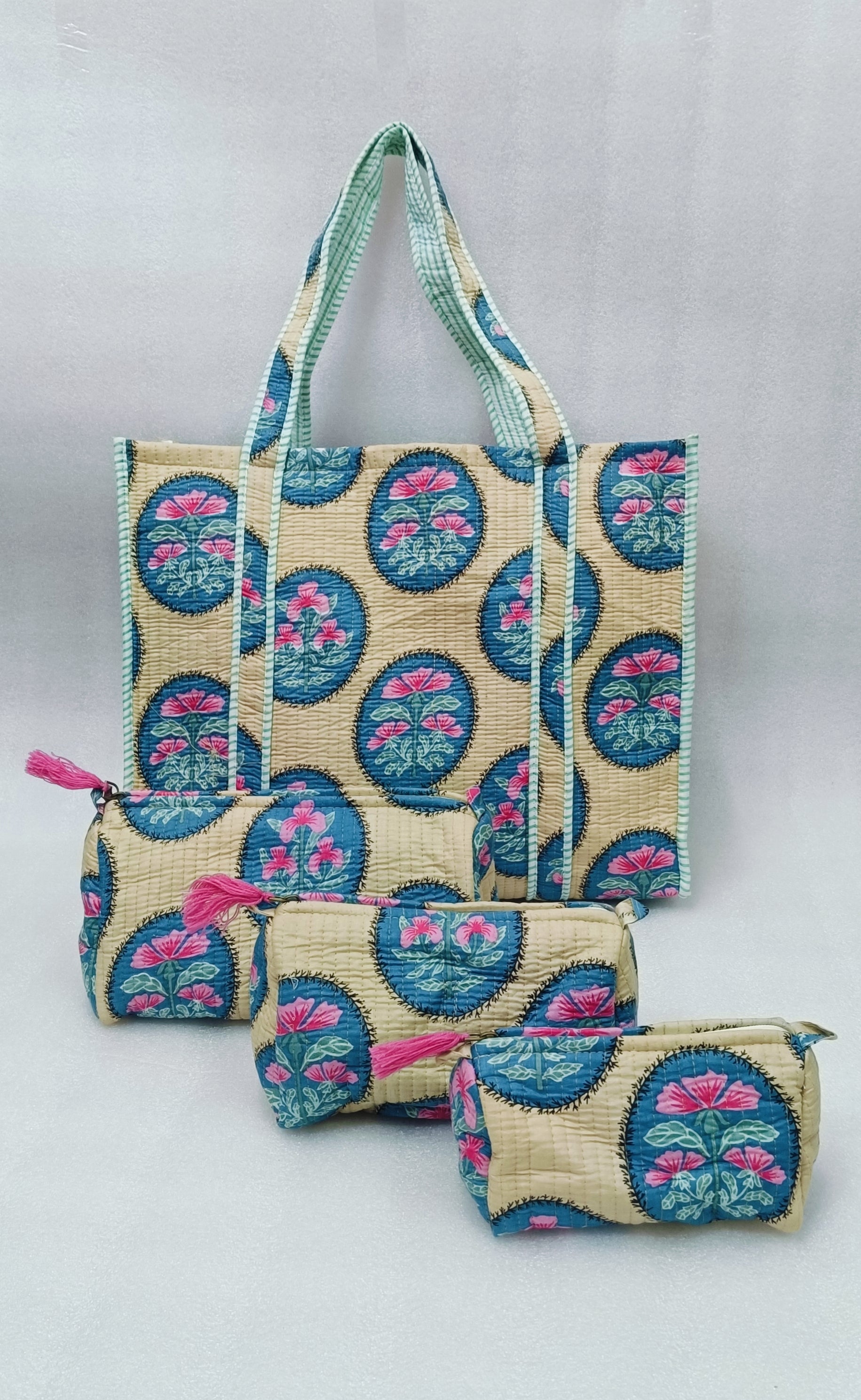 Tote Bag with set of 3 Pouches